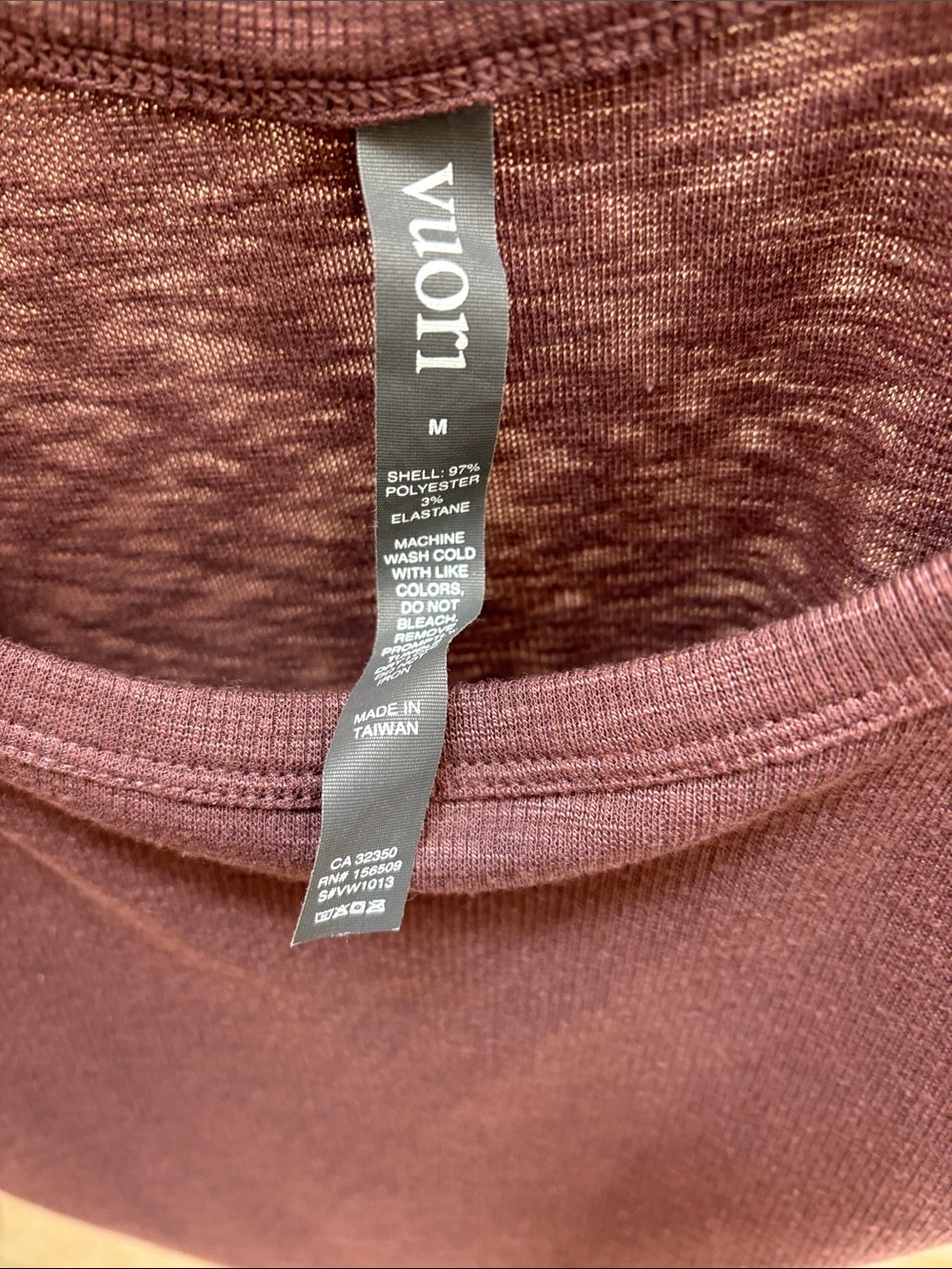 Vuori Ribbed Scoop Tank Top - Burgundy - Picture 3 of 3